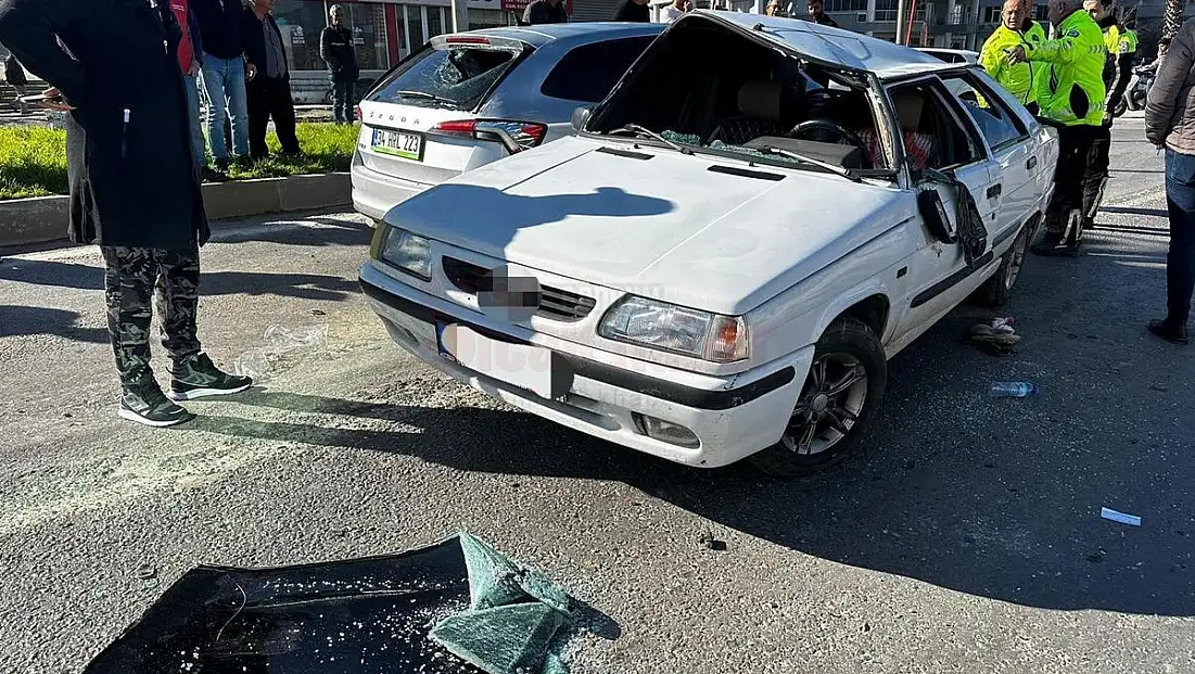 Milas'ta Takla Atan Otomobilin Sürücüsü Yaralandı