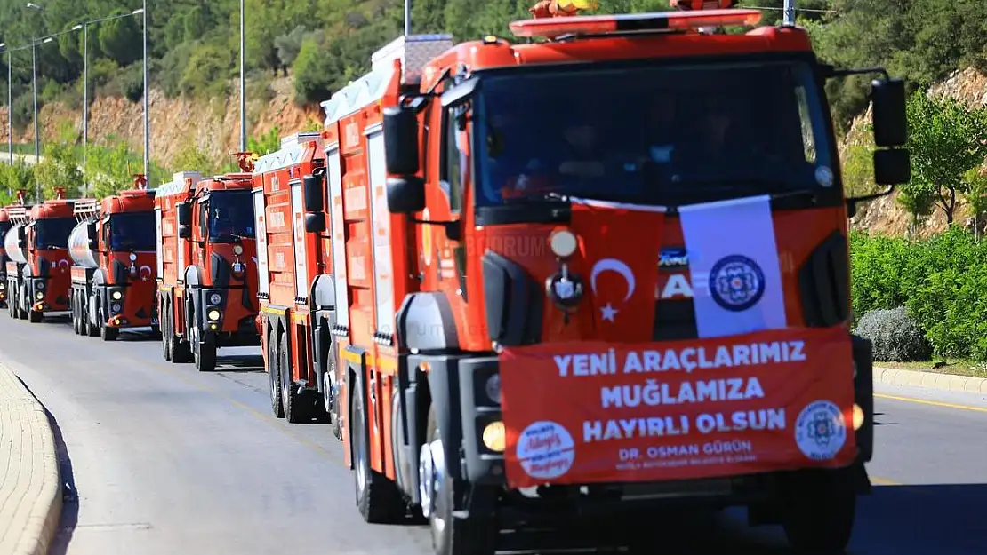 27 Yeni İtfaiye Aracı Muğlalıların Hizmetinde