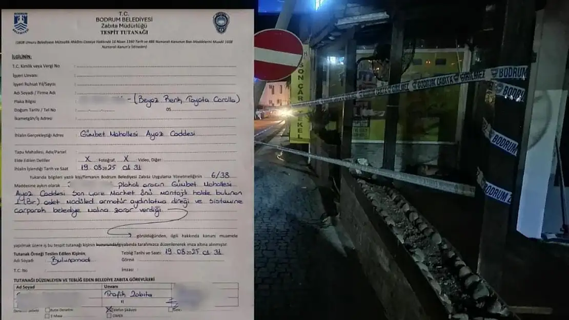 Alkollü Sürücüye Zabıta'dan İdari Para Cezası !