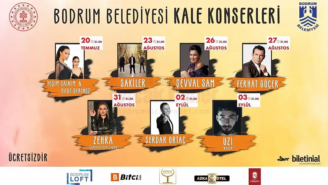 BODRUM BELEDİYESİ KALE KONSERLERİ BAŞLIYOR