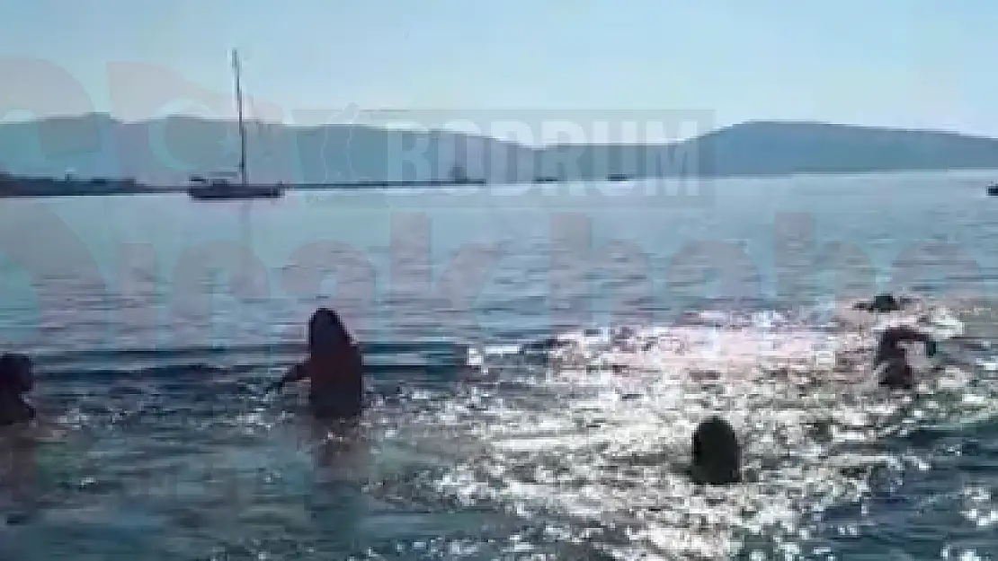 Bodrum'da Gelenekselleşen Denize Girme Etkinliğini Gerçekleştirdiler