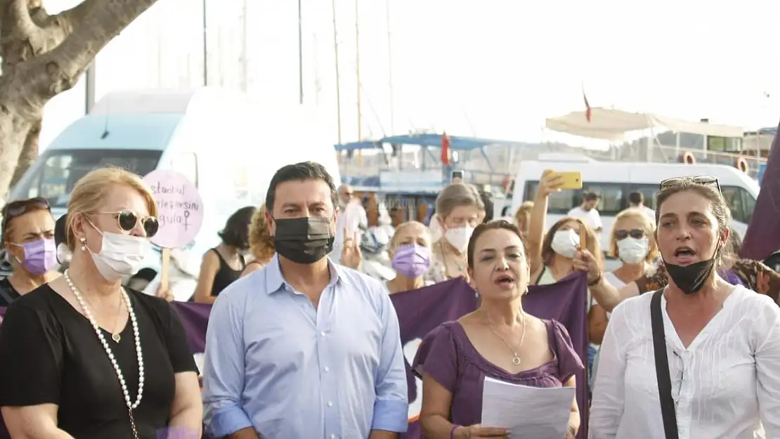 Bodrum'da İstanbul Sözleşmesinin Fesh Edilmesi, Protesto edildi