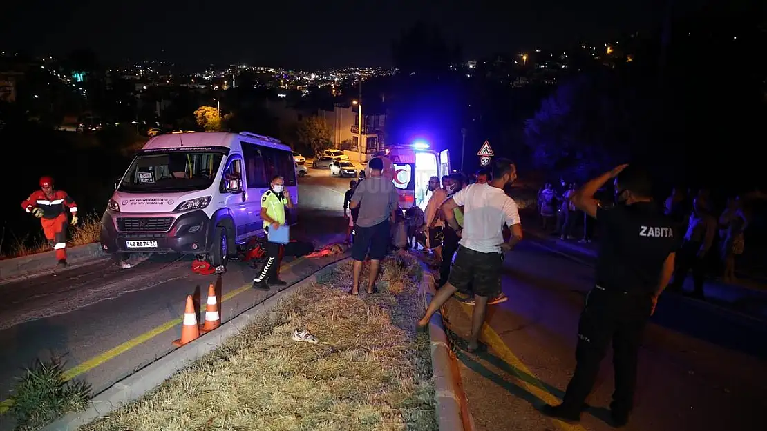Bodrum'da minibüsle motosiklet çarpıştı: 1 ölü, 1 yaralı