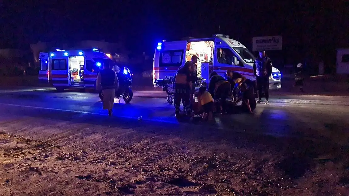 Bodrum'da Otomobille Çarpışan Motosiklette Yangın Çıktı: 1 Yaralı