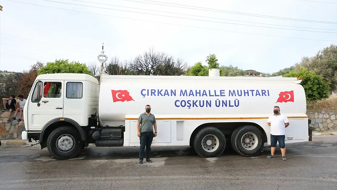 Bodrumlu muhtar yangınlara müdahale için mahallesine itfaiye ve sulama araçları kazandırdı