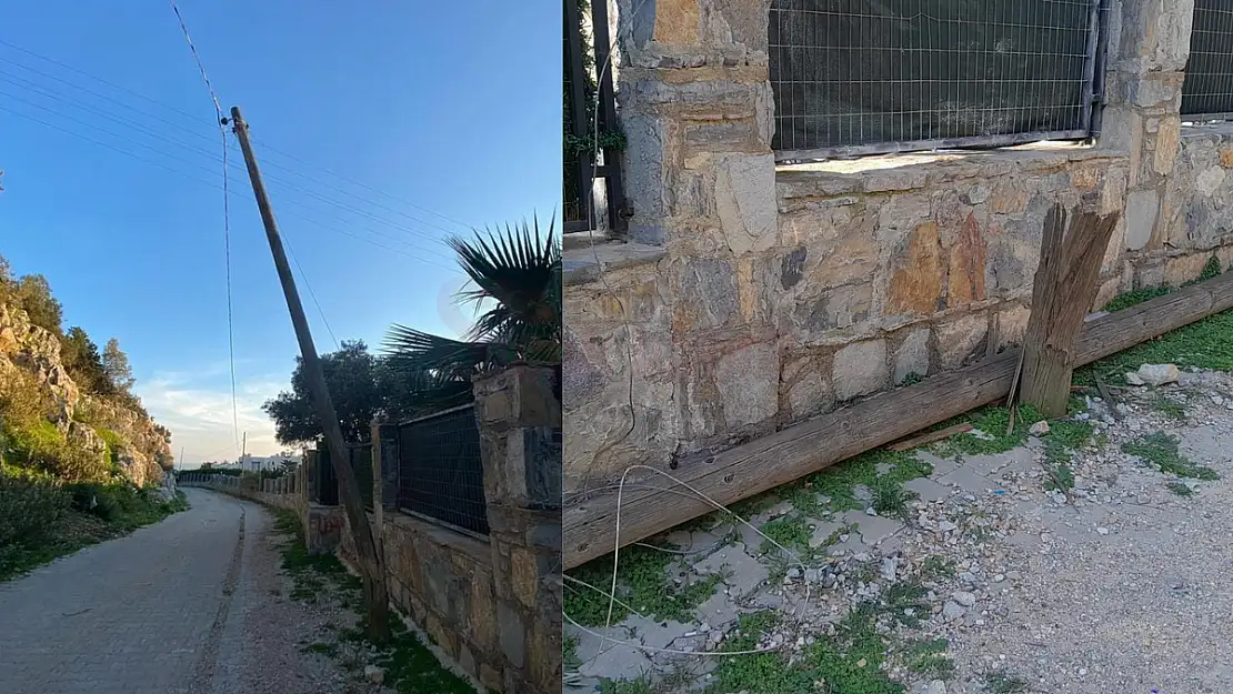 Çatlayıp Hasar Gören Elektrik Direği Sonunda Kırıldı