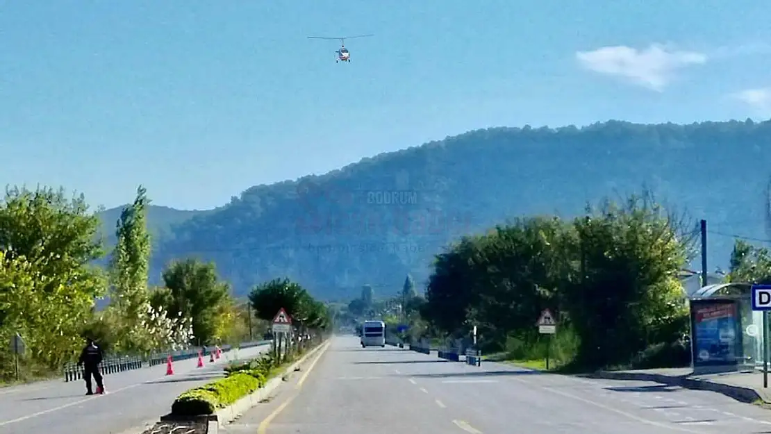 Cayrokopter ile Havadan Trafik Denetimi  Yapıldı