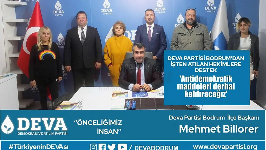 DEVA Partisi Bodrum'dan İşten Atılan Hekimlere Destek