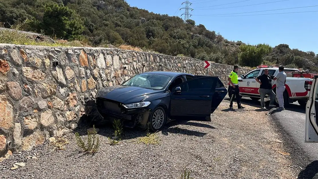 Direksiyon Hakimiyetin Kaybeden Sürücü Kazada Yaralandı