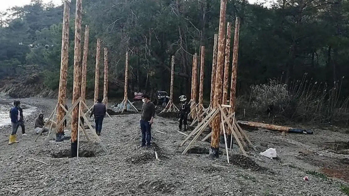 Fethiye'de bir koyda kaçak yapılaşma olduğu iddiası üzerine inceleme başlatıldı