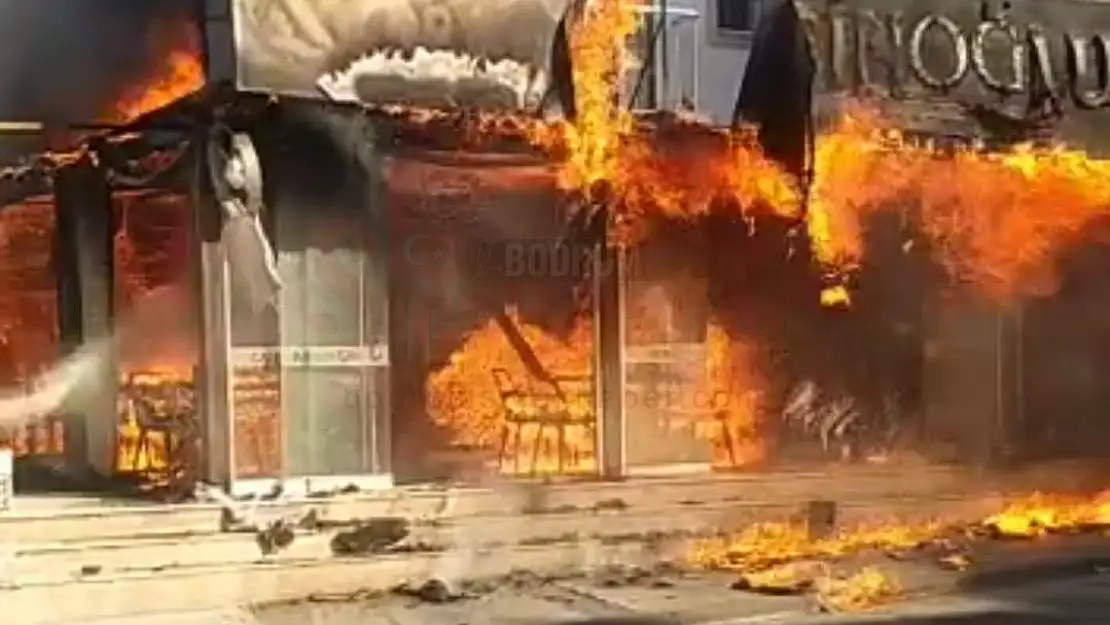 Gümbet'te Yangında 4 İşyeri Zarar gördü