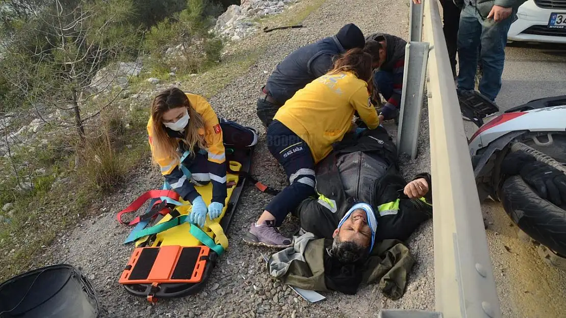 Hatalı Sollama Yapan Motosiklet Sürücüsü Ölümden Döndü