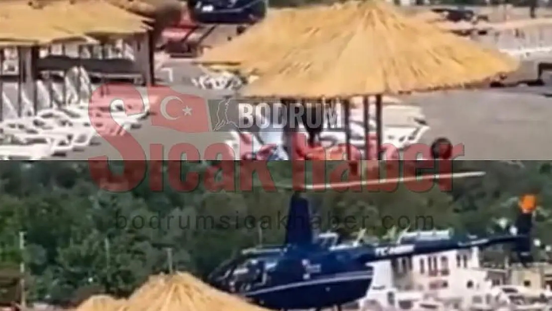 Helikopterle Plaja İniş Yaptı
