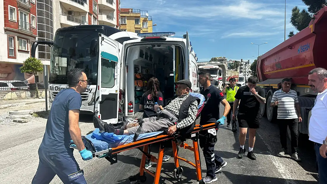 Karşıdan Karşıya Geçerken Tırın Çarpması Sonucu Yaşlı Adam Ayağından Yaralandı