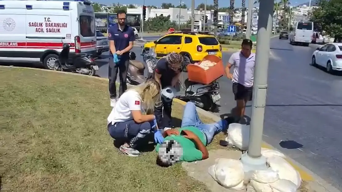 Kontrolden Çıkan Motosiklet Kazaya Karıştı, Sürücü Yaralandı