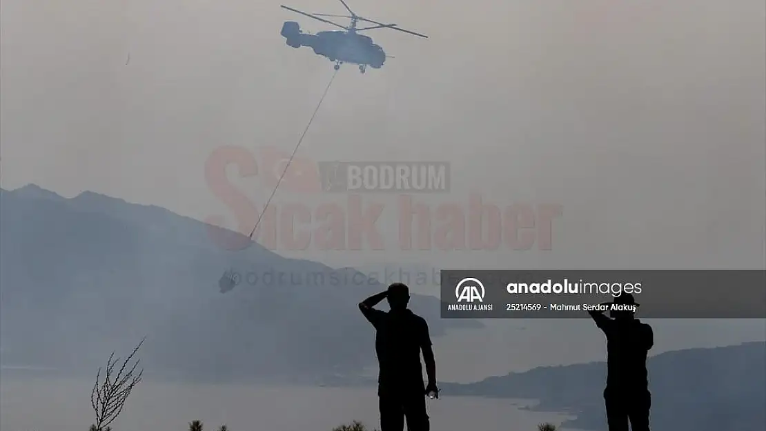 Marmaris ile Köyceğiz'deki orman yangınlarına havadan müdahale yeniden başladı
