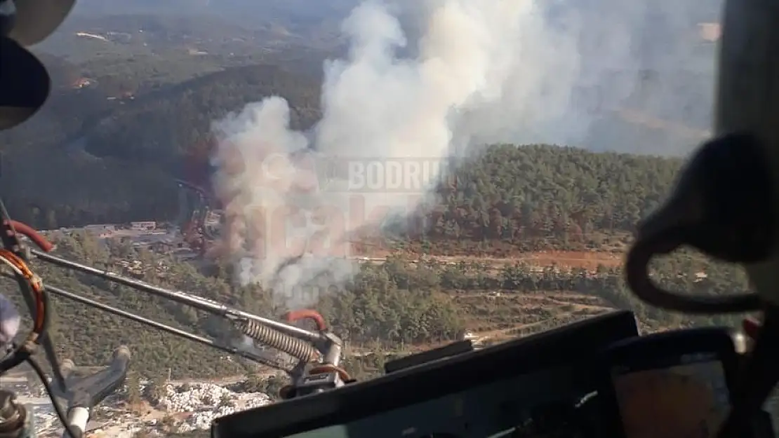 Muğla'da çıkan orman yangınına havadan ve karadan müdahale ediliyor