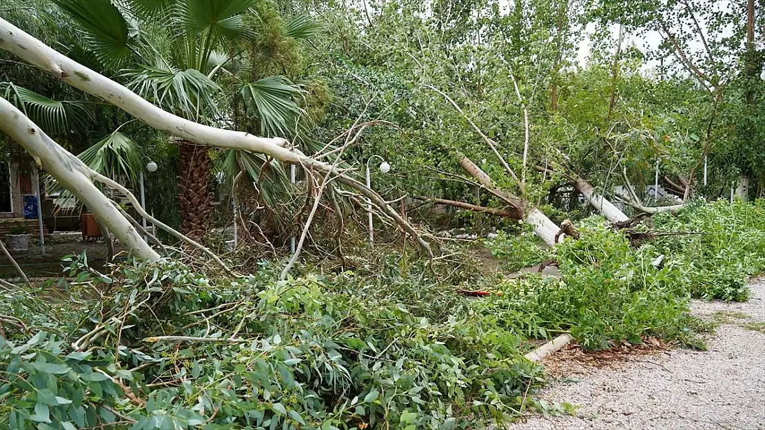 Muğla'nın Milas ilçesinde fırtına bazı evlerin çatılarını uçurdu