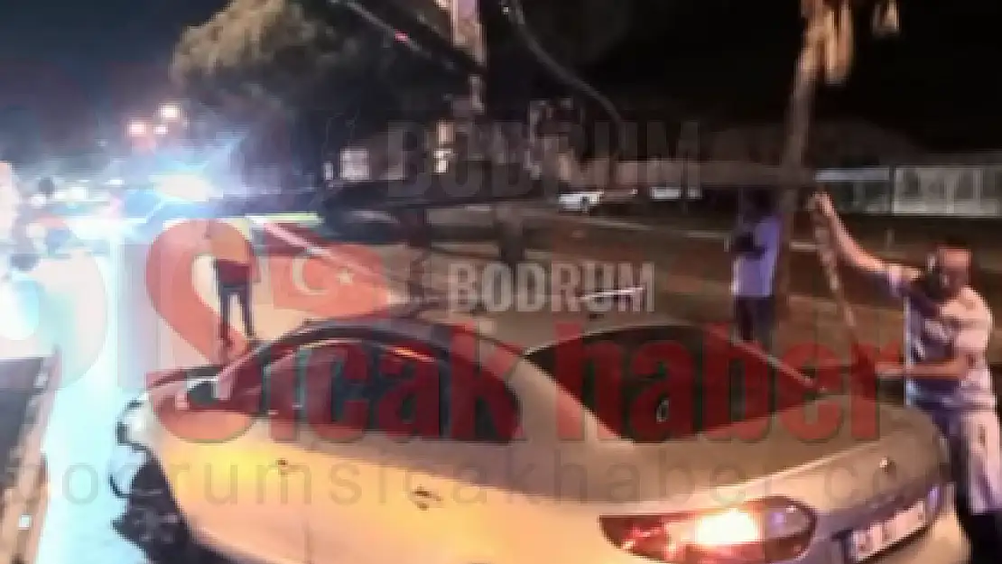 Otomobil Yoldan Çıkıp Ters Yönde Durabildi