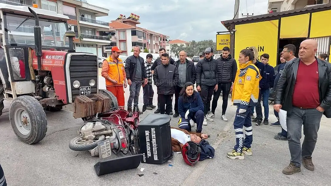 Traktöre Çarpan Motosikletli Kurye Yaralandı
