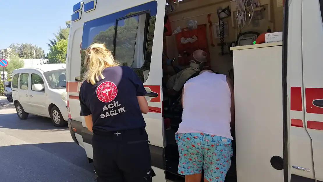 Yokuşta kaza ! motosikletli sürücü dengeyi kaybetti !