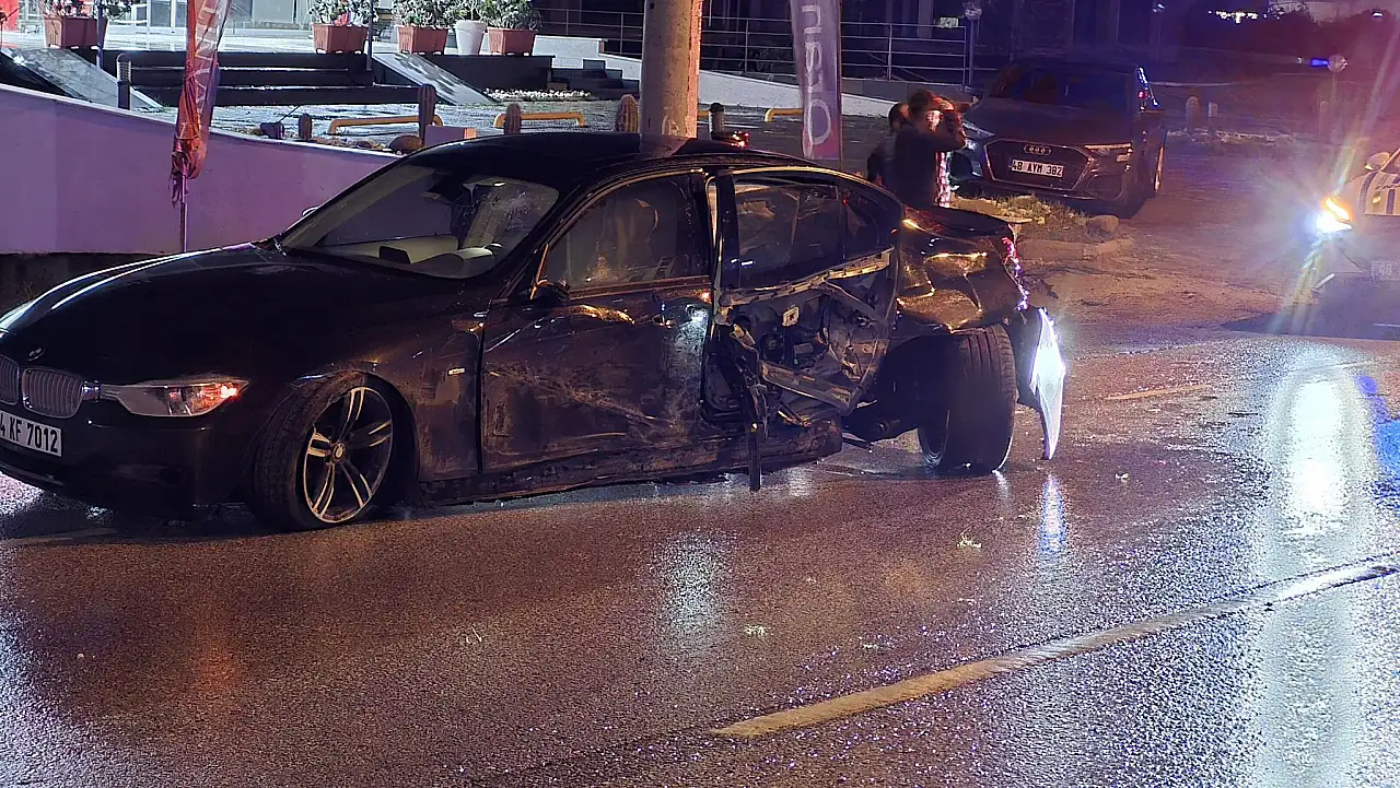 Alkollü sürücü refüje çıktı