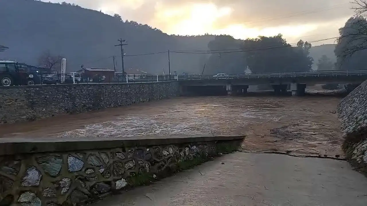 Şiddetli yağış dere taşkınına yol açtı