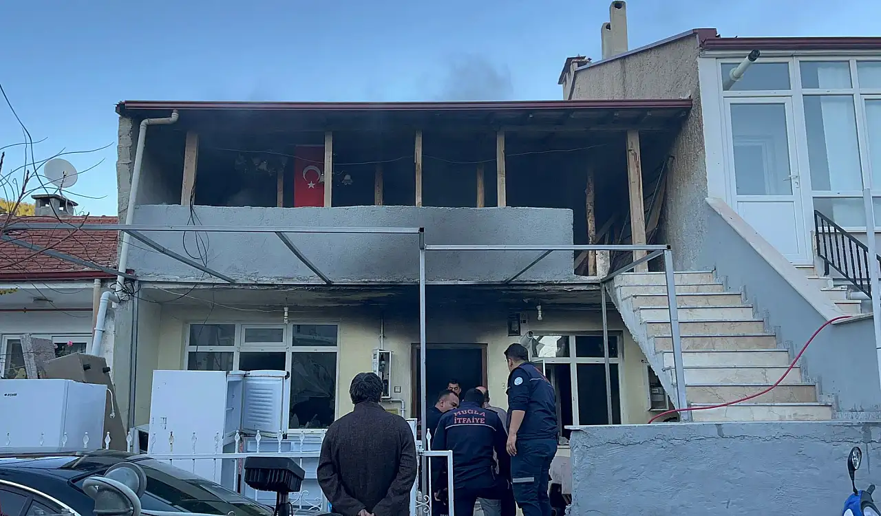 Ev yangını 1 gözaltı
