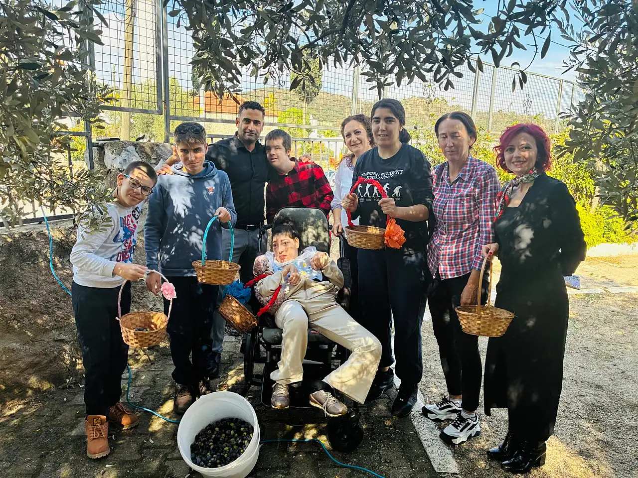 Özel Eğitim Öğrencilerinden Zeytin Hasadı