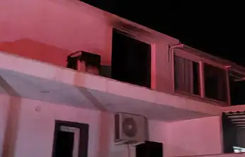 Alevler çamaşır makinesinden yükseldi