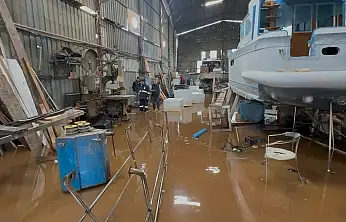 Bodrum'da yağış hayatı felç etti