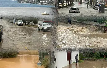 Bodrum sağanak yağmura teslim oldu