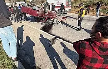 Devrilen kamyonetin sürücüsü hayatını kaybetti