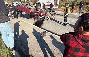 Kamyonet devrildi sürücü ağır yaralandı