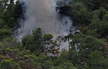 Karavanda çıkan yangın ormana sıçradı