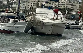 Şiddetli Fırtına Gümbet'i vurdu: 8 tekne karaya oturdu
