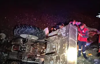 Traktör devrildi 2 yaralı