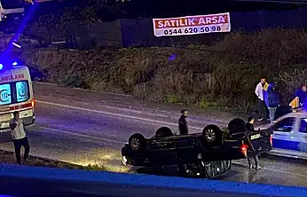 Turgutreis girişinde korkutan kaza araç takla attı