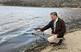 Yağmurlarla dolan Bafa Gölü, dronla görüntülendi