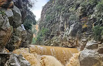 Yoğun yağışlar Gökbük Kanyonu'nun su debisini artırdı