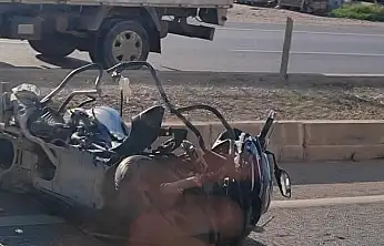 Yol daralmasında feci kaza  1 ağır yaralı