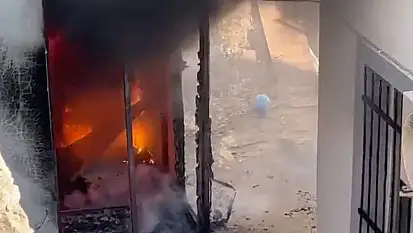 Tüplü depoda çıkan yangın paniğe yol açtı