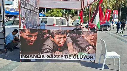 Bodrum çarşısında Gazze için vicdan nöbeti !