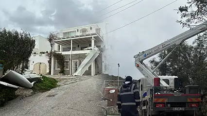 Çatı uçtu elektrik tellerini koparttı