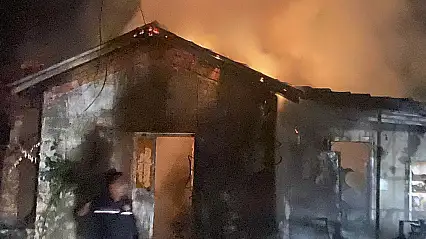 Ev alevlere teslim oldu