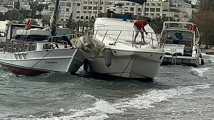 Şiddetli Fırtına Gümbet'i vurdu: 8 tekne karaya oturdu