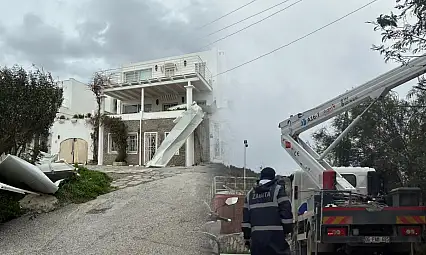 Çatı uçtu elektrik tellerini koparttı