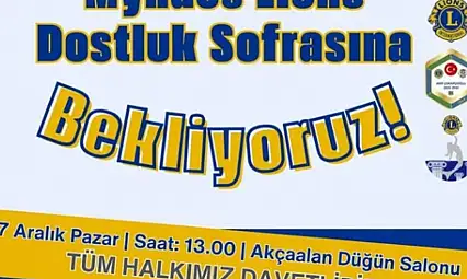 Myndos Lions kulübü'nden anlamlı dayanışma: dostluk sofrası' 500 kişiyi bir araya getiriyor