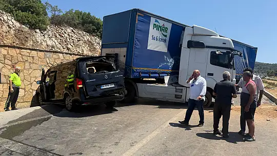Hızlı gelen tır kırmızı ışıkta durmadı, VIP minibüse çarptı