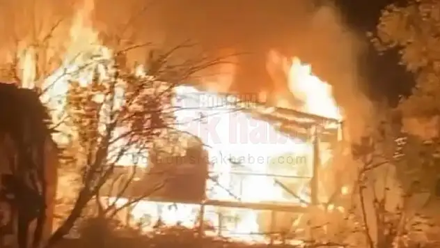 Ahşap Bungalov Yanarak Küle Döndü